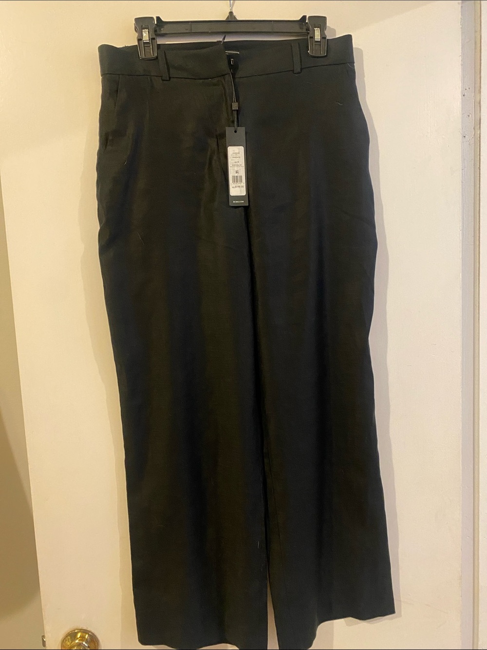 New With Tags Designer Black Wide-Leg Dress Pants | Retail $198